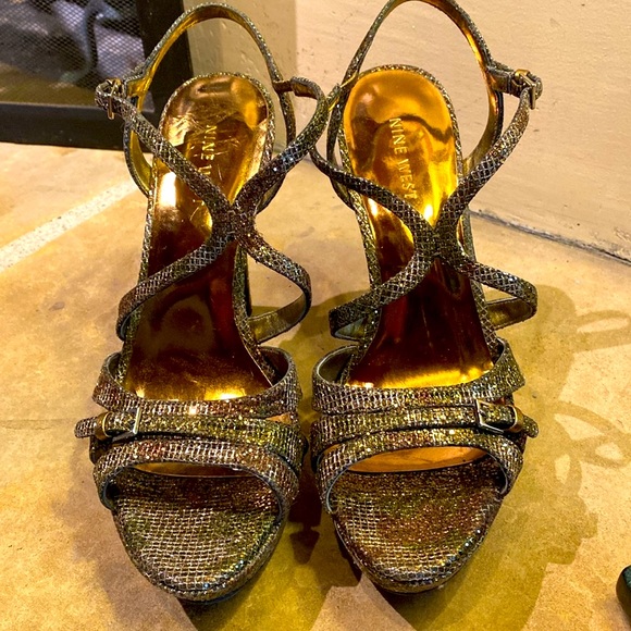 Nine West Metallic Glitter Heels - Picture 3 of 6